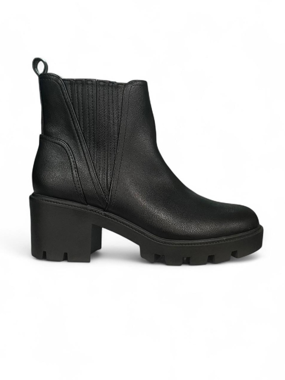 New Dolce Vita Black Platform Lug Sole Chelsea Ankle Boots 9 Grunge Minimalist